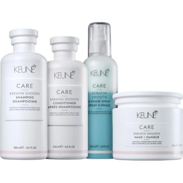 Imagem de Keune Shampoo + Cond + Más+ Leave-in Phase 2 Keratin Smooth