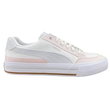 Imagem de Tênis Puma Court Classic Vulc FS Feminino - Branco e Rosa 38-Feminino