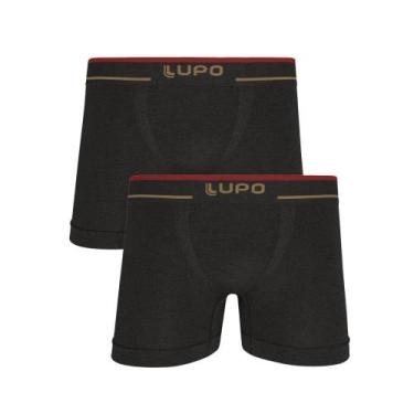 Imagem de Kit 2 Cuecas Lupo Boxer Microfibra Sem Costura 733-088, Preto mescla, 