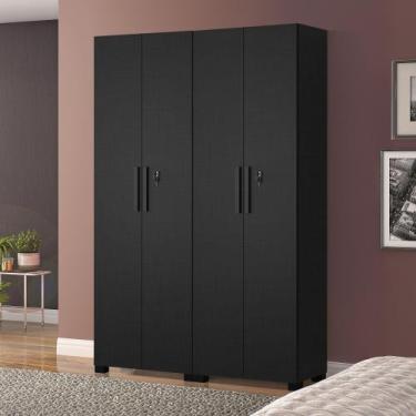 Imagem de Armário Multiuso Duplo Com Chave NT4020 Notável Móveis, Preto Tx
