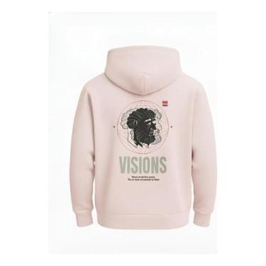 Imagem de Moletom Unissex Flanelado com Capuz e Bolso Canguru  Casaco de Frio Co