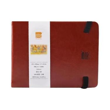 Imagem de 24 Folhas Baohong: Caderno De Viagem Para Aquarela Com Capa De Couro E