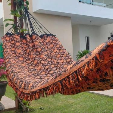 Imagem de Rede Dormir Descanso Casal Indiana Gigante Cor Laranja 200kg Laranja -