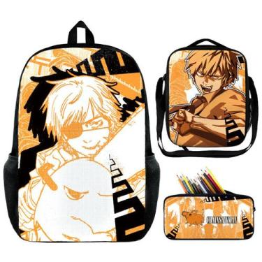 Imagem de Conjunto de mochilas, 3 peças, motosserras, Mans Denjis, Anime School 
