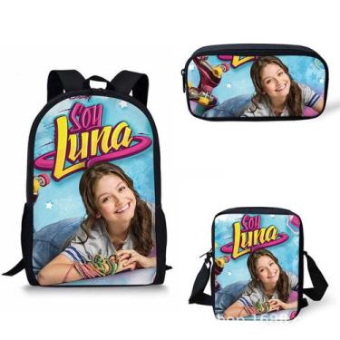 Imagem de Conjunto de mochilas Soys Lunas Cartoon Kids School Nylon 3 unidades -
