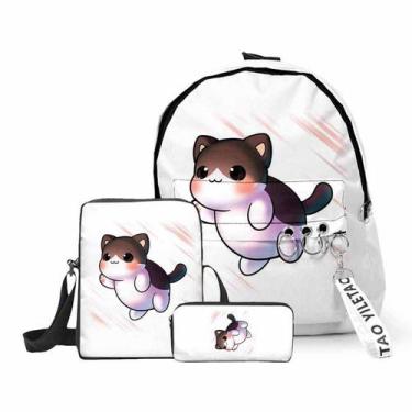 Imagem de Conjunto de mochilas Aphmaus Cats Cartoon Kids School 3 unidades - Yiw