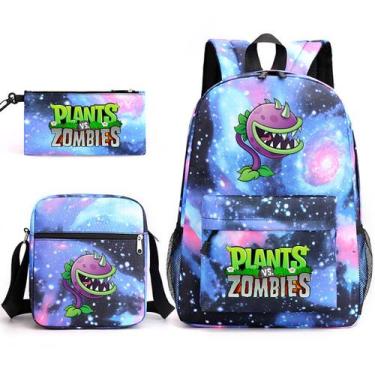 Imagem de Conjunto de mochilas Plants Zombies Chompers Cartoon Kids School - Yiw