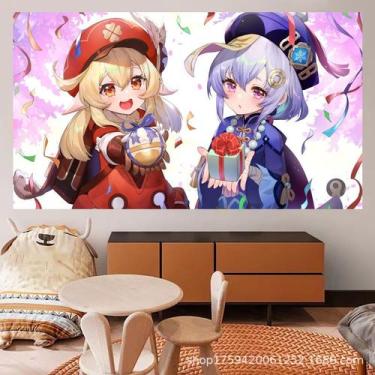 Imagem de Tapeçaria para pendurar na parede Genshin Impact Klee Ganyu Anime 110x