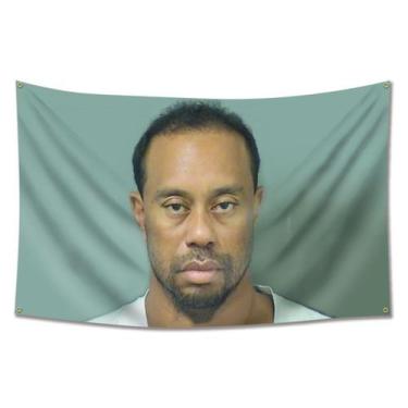 Imagem de Tapeçaria, bandeira, decoração de parede, Tiger Woods, 90x150cm - Yiwe