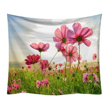 Imagem de Tapeçaria, flores, plantas, microtecido, 150x130cm, decoração de quart