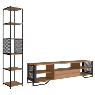 Imagem de Rack 1 Gaveta Estante Com Prateleira Industrial 17x23 Mell Preto Pp Mell Preto