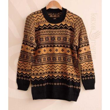 Imagem de Agasalho Étnico Unissex Tribal Tricô Crochê Hippie Boho ATAG005 - Arte