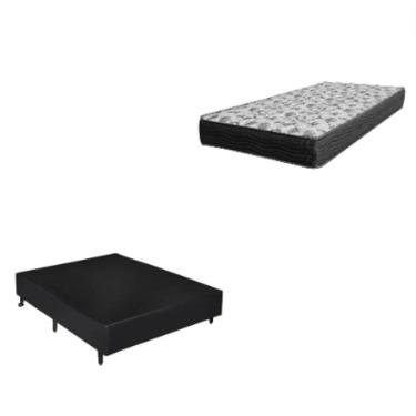Imagem de Cama Box Solteiro 88 Tecido Sintético Preto com Colchão De Espuma - D33 Ortobom ISO 100 60x88x188