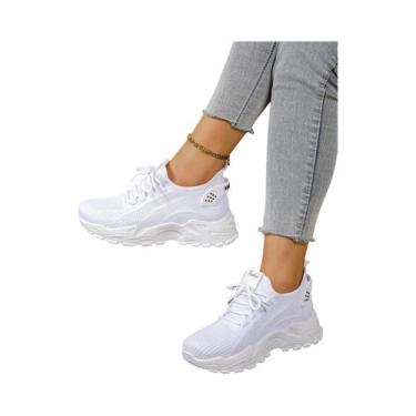 Imagem de Tênis Esportivos Femininos Respiráveis Em Malha, Casuais E Versáteis, 