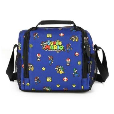Imagem de Lancheira Termica Transversal Super Mario Relevo Azul - Luxcel