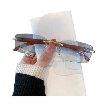 Imagem de Óculos De Sol Unissex De Luxo Com Padrão De Madeira UV400 KAMMPT Sem A