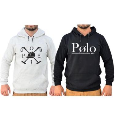 Imagem de Super combinado 2 Moletom Boné e Polo Masculino Feminino Bolso na Fren