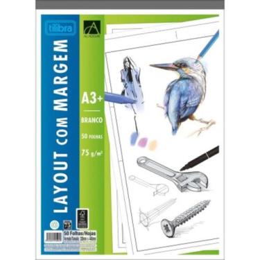 Imagem de Bloco Colado Layout A3 Com Margem 75g 50fls 29,7x42,0cm - Tilibra
