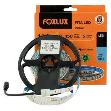 Imagem de Fita Led Foxlux Smd Ip20 4,4w 6500k 12v 5m