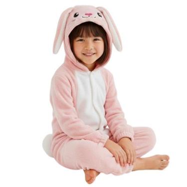 Imagem de Macacão Infantil Coelho Em Fleece Plush Com Capuz Festa - - anjo da ma