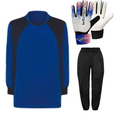 Imagem de Kit de Goleiro Camisa + Calça Acolchoada + Luva ADULTO - TRB E Penalty
