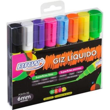 Imagem de Giz Líquido Removível 6mm 8 Cores - Brw