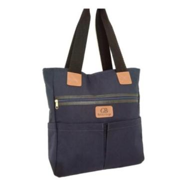 Imagem de Bolsa Casual Ombro R. Martino Tecido Feminina, Azul, Marinho