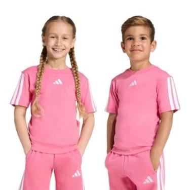 Imagem de Camiseta Adidas Essentials 3 Stripes Infantil - Pink 5-6-Unissex