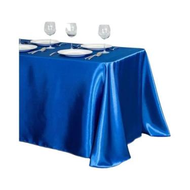 Imagem de Toalha De Mesa De Cetim Em Cor Sólida Para Aniversário, Casamento, Ban