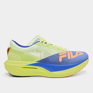 Imagem de Tênis Fila Racer Carbon 3 Feminino, Verde limão, Azul, 35