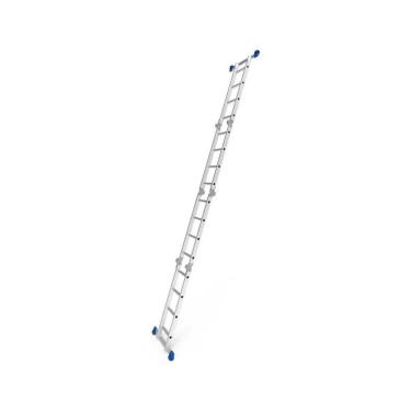 Imagem de Escada Multifuncional 5222 4x4 em Alumínio com 16 Degraus Dobrável Cinza para Uso Domés...