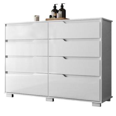 Imagem de Cômoda Georgia 8 Gavetas Branco Moval