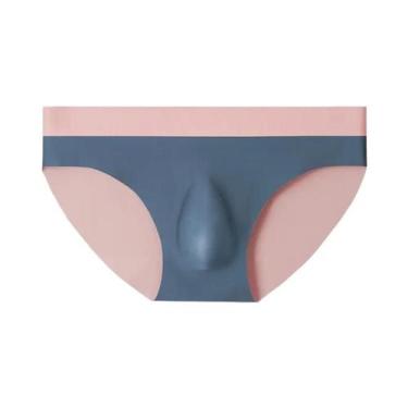 Imagem de Cuecas Masculinas De Seda Gelada Sem Costura Com Recortes 3D, Finas Pa