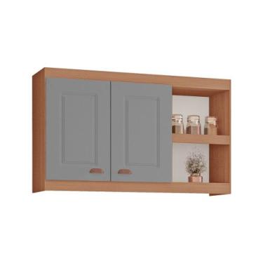 Imagem de Armário Aéreo Grande Cozinha Safira New 100 MDF 2 Portas 2 Nichos - MH