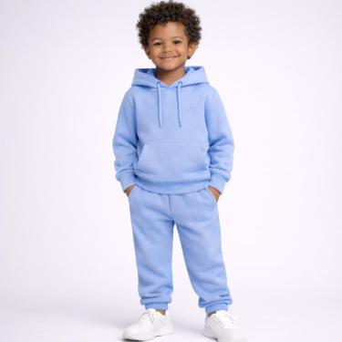 Imagem de Conjunto Moletom Infantil Canguru Menino Blusa e Calça Ajustável-Masculino