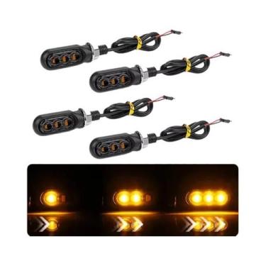 Imagem de Indicadores De Sinal De Direção Para Motocicleta 3LED Luzes Pisca-Pisc