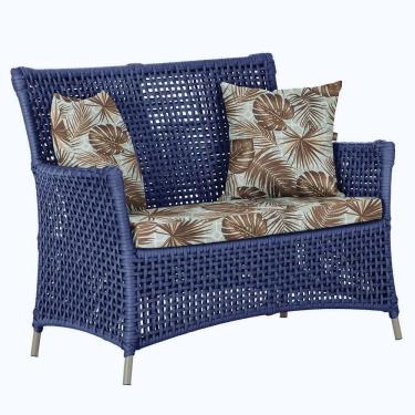 Imagem de 1 Sofá área Externa Igapó Alumínio Fendi Corda Náutica E6 Azul