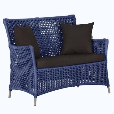 Imagem de 1 Sofá área Externa Igapó Alumínio Fendi Corda Náutica E9 Azul