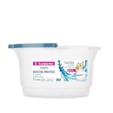 Imagem de Balde Hydrus para Lavanderia em Plástico Transparente com Alça Anatômica e Bico Direcionador 14L Sanremo