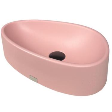 Imagem de Cuba Sobrepor Rosa Pequena 42x28 Organica Banheiro Oval Apoio Lavabo A
