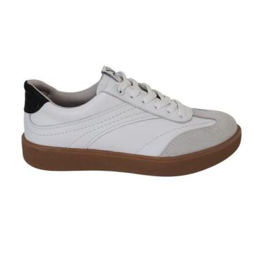 Imagem de Tênis Pegada Feminino Branco Em Couro Tamanho:37Cor:Branco, 37, Branco