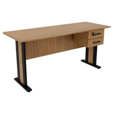Imagem de Mesa de Escritorio 2 Gavetas e Chave 160 cm ME4193 Tecno Mobili, Amend