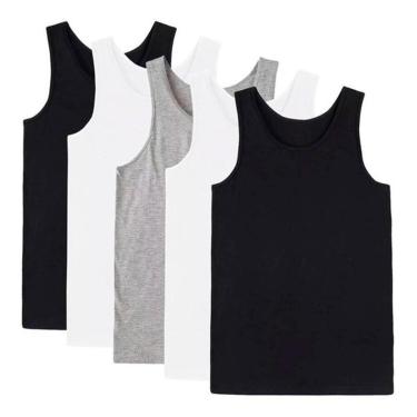 Imagem de Kit 5 Regatas Masculina Camiseta Lisa Básica Algodão-Masculino