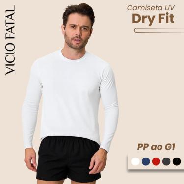 Imagem de Blusa Masculina Dry Manga Longa com Proteção UV+ Segunda Pele Térmica para Treino-Mascu...