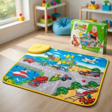 Imagem de Tapete musical infantil transportes com led e sons - xcell
