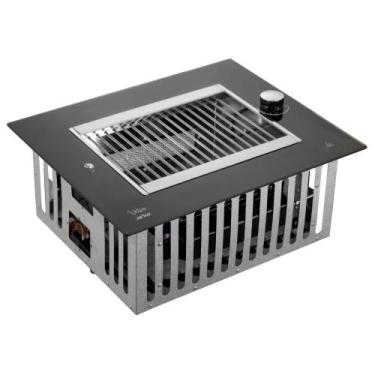 Imagem de Churrasqueira a Gás de Embutir Arke Vetro 2 Espetos GLP Preto e Inox c