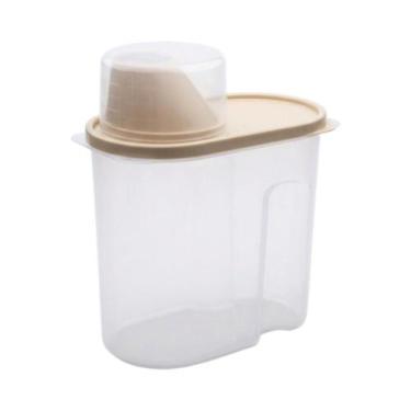 Imagem de Pote Armazenamento Multiuso Amaciante Ração Grãos Transparente 1.9L Be