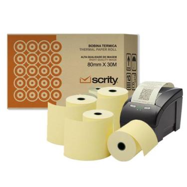 Imagem de Bobina Termica 80 x 30 m Amarela 30 unidades Cupom Fiscal Scrity, Amar