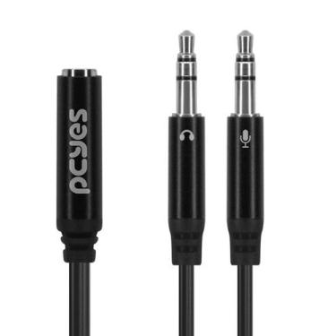 Imagem de Cabo Adaptador Y P3 Fêmea para P2 Macho - Preto - 15CM - P3Y-15 - PCYE