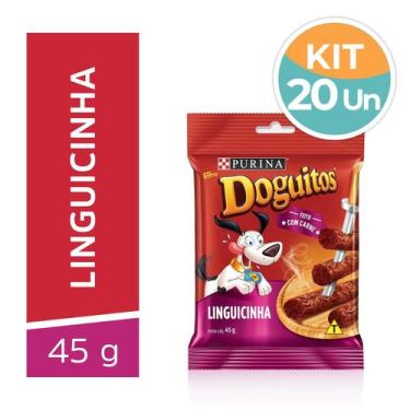 Imagem de Kit Petisco Doguitos Linguicinha Caes 20un 45g - Purina